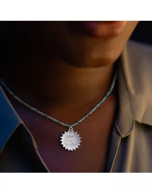 Collier Médaillon Ubuntu Aqua