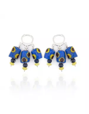 Boucles d'oreilles Mini Pois Jaune Yemaya Argent