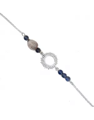 Bracelet Soleil Bleu Ubuntu Renaissance Argent