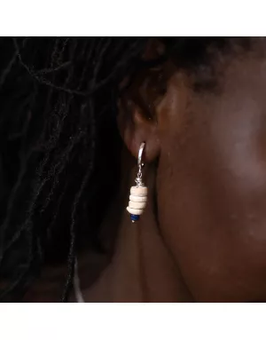Boucles d'oreilles Coco Blanc Nandi Argent