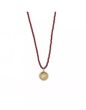 Collier Médaillon Ubuntu Rouge or